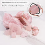 GUGUG Rose Quartz Gua Sha, Anti-Wrinkle Facial Roller for Toning and Firming the Skin – Anti-Wrinkle Massage Tool for the Face