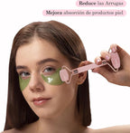 GUGUG Rose Quartz Gua Sha, Anti-Wrinkle Facial Roller for Toning and Firming the Skin – Anti-Wrinkle Massage Tool for the Face