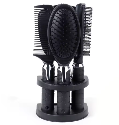 4/5-Piece Hair Brush and Mirror Set – Air Cushion Comb, Curly & Straight Hair Detangling Brushes with Stand