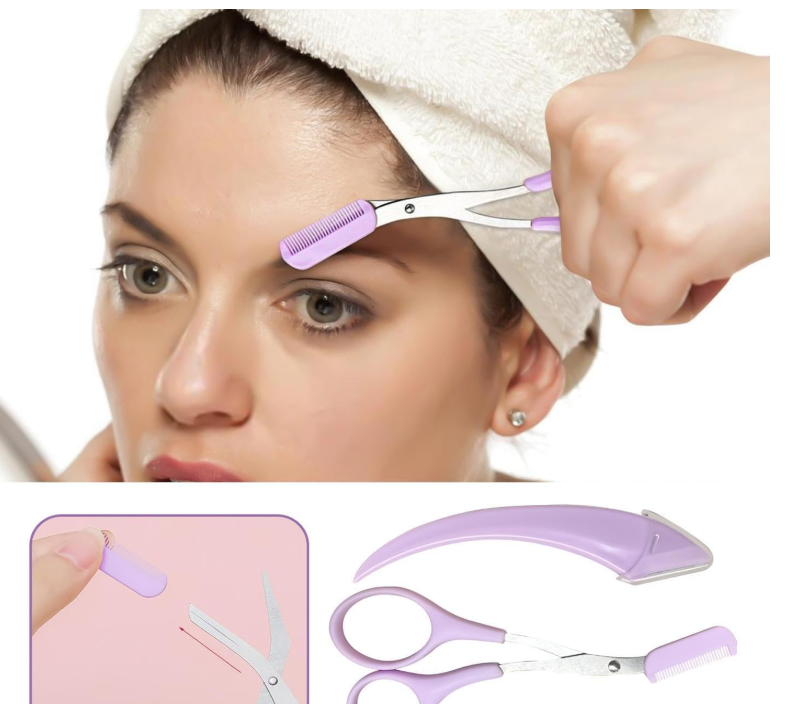 Eyebrow Scissors Set – 4-Piece Personal Grooming Kit for Precise Eyebrow Shaping