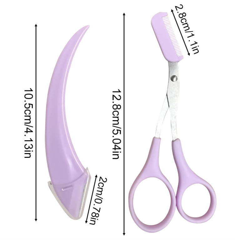 Eyebrow Scissors Set – 4-Piece Personal Grooming Kit for Precise Eyebrow Shaping