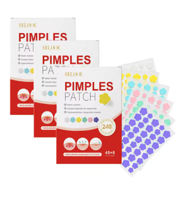 240 pcs new pimple patches — heart/star/flower/round-shaped acne patches that hydrate and cover blemishes and imperfections.