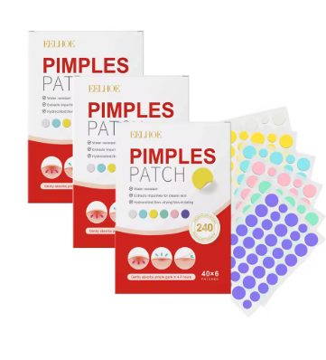 240 pcs new pimple patches — heart/star/flower/round-shaped acne patches that hydrate and cover blemishes and imperfections.