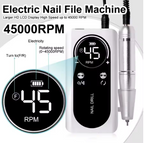 Professional 45,000 RPM portable electric nail drill, rechargeable low-noise nail file grinder for manicure salon use