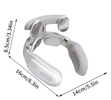 Neck massager machine, with 4 heating modes for head and neck protection, lightweight vibration compression device for breathing support, cervical spine massager