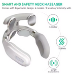 Neck massager machine, with 4 heating modes for head and neck protection, lightweight vibration compression device for breathing support, cervical spine massager