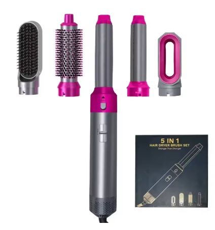 5-in-1 Hair Dryer Brush Set – Professional Hot Air Styler, Curler & Straightener for Home Use