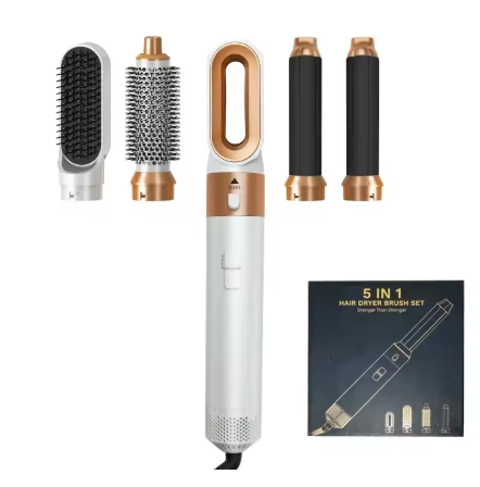 5-in-1 Hair Dryer Brush Set – Professional Hot Air Styler, Curler & Straightener for Home Use