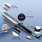 2-in-1 Professional Hair Straightener & Curler – Adjustable Temperature (13 Settings), Fast Heating for Wet & Dry Hair