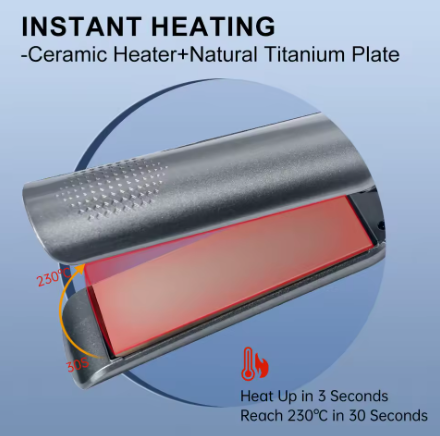 2-in-1 Professional Hair Straightener & Curler – Adjustable Temperature (13 Settings), Fast Heating for Wet & Dry Hair