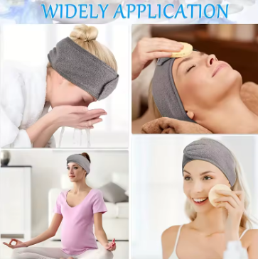 Adjustable wide headband for women: a great cosmetic accessory for yoga, sports, spa, bath, shower, makeup, and face washing
