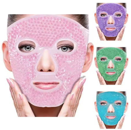 New SPA hot and cold ice full-face eye mask, ice pack for sleeping that reduces facial puffiness and dark circles, gel bead compress for women