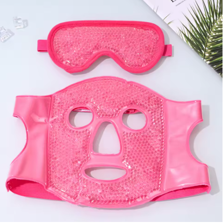 New SPA hot and cold ice full-face eye mask, ice pack for sleeping that reduces facial puffiness and dark circles, gel bead compress for women