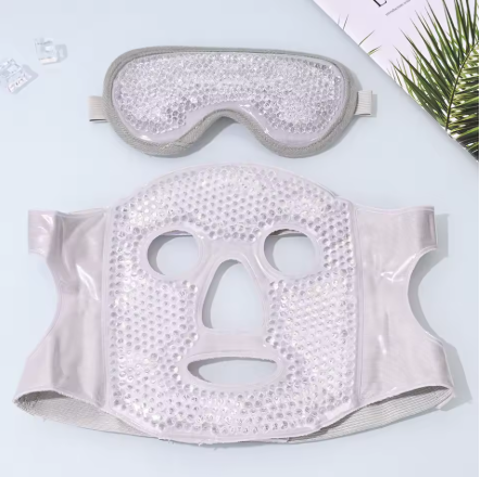 New SPA hot and cold ice full-face eye mask, ice pack for sleeping that reduces facial puffiness and dark circles, gel bead compress for women