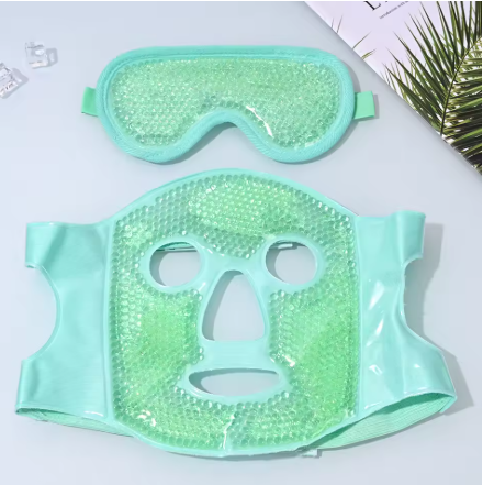 New SPA hot and cold ice full-face eye mask, ice pack for sleeping that reduces facial puffiness and dark circles, gel bead compress for women