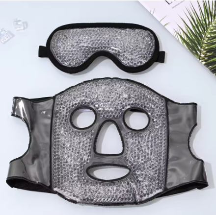 New SPA hot and cold ice full-face eye mask, ice pack for sleeping that reduces facial puffiness and dark circles, gel bead compress for women