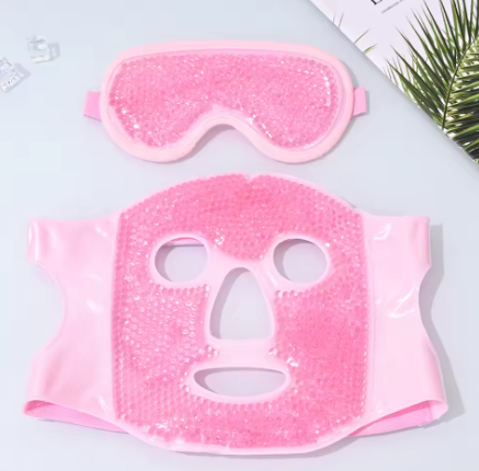 New SPA hot and cold ice full-face eye mask, ice pack for sleeping that reduces facial puffiness and dark circles, gel bead compress for women