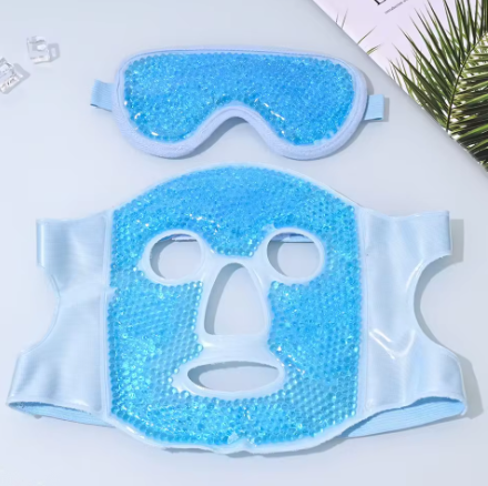 New SPA hot and cold ice full-face eye mask, ice pack for sleeping that reduces facial puffiness and dark circles, gel bead compress for women