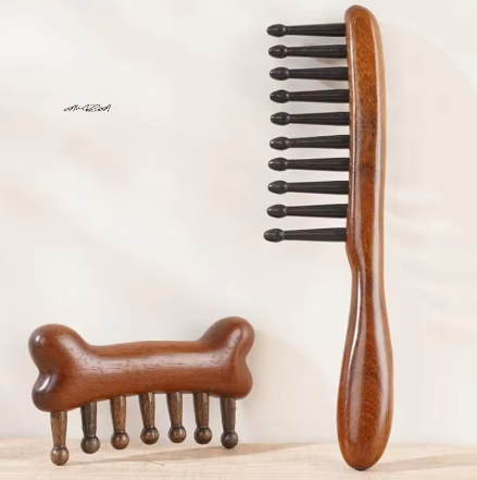 Wide-tooth comb for women and girls, natural meridian massage, anti-static, snag-free, suitable for straight or curly hair