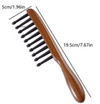 Wide-tooth comb for women and girls, natural meridian massage, anti-static, snag-free, suitable for straight or curly hair