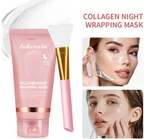 Hydrolyzed collagen exfoliating facial mask for overnight wrapping, anti-wrinkle, pore-reducing and brightening, suitable for oily/greasy skin care.