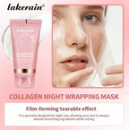 Hydrolyzed collagen exfoliating facial mask for overnight wrapping, anti-wrinkle, pore-reducing and brightening, suitable for oily/greasy skin care.