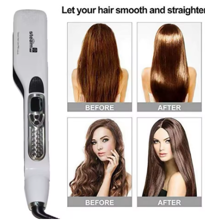 Professional hair straightener, steam flat iron, straightening brush, electric hair brushes, ceramic tourmaline steam straighteners